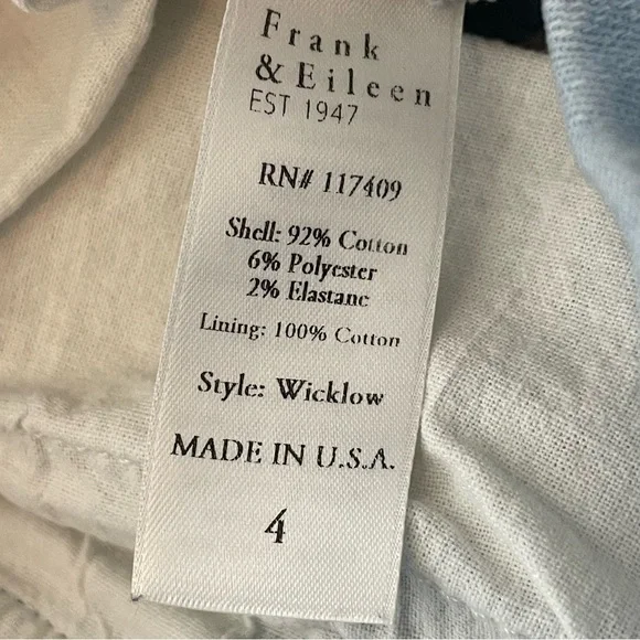 Frank & Eileen Wicklow Jeans Size 4